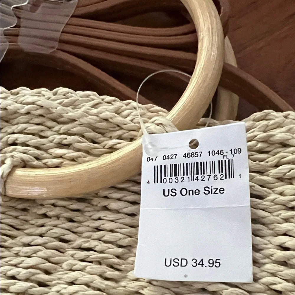 American Eagle Outfitters NWT Cream Woven Crossbody Bag/Purse - Picture 2 of 12